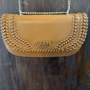 GUESS Brown Crossbody Bag with Chain Strap